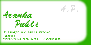 aranka pukli business card